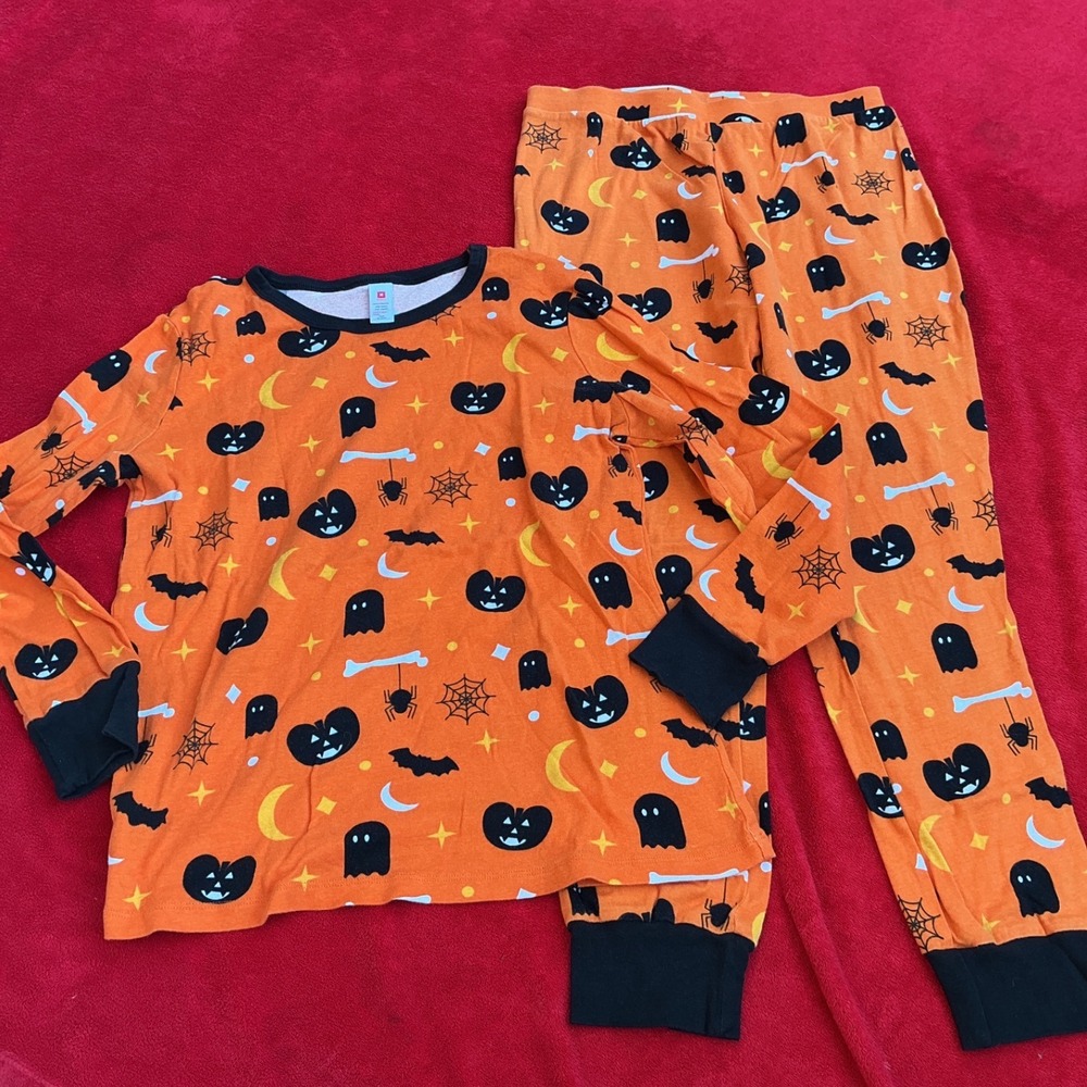 Unbranded Halloween Pajama Set Womens M Orange Excellent Spooky Cotton Jogger